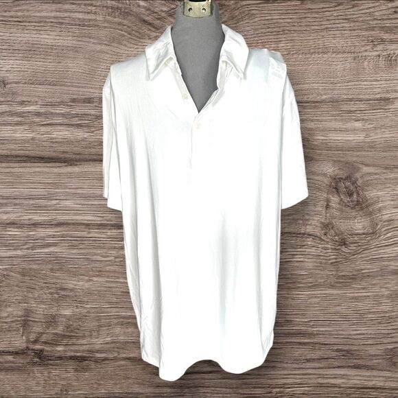 NWT J.Crew factory polo shirt men’s white size xl performance polo collar - Picture 2 of 9